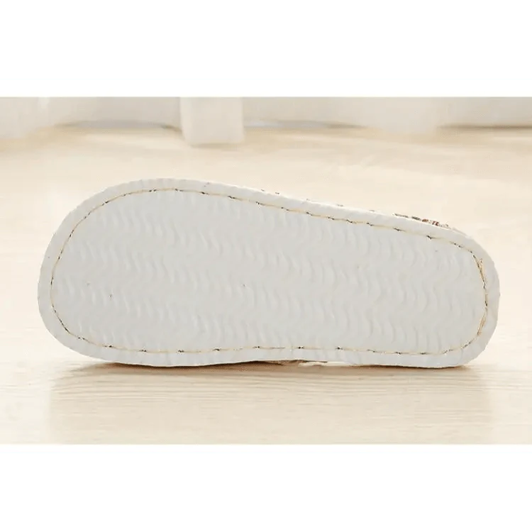 Comfortable Elegant Flower Design Indoor Soft Slipper Spring Autumn Lightweight Flip Flops For Women Classic Bedroom Slippers Ladies Foldable Flip Flops Stevvex