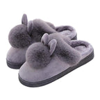 Comfortable Fashion Autumn Winter Cotton Slippers Rabbit Ear Home Indoor Slippers Winter Warm Shoes Womens Cute Plush Slippers Warm Indoor Slippers For Women Fleece Plush Bedroom Winter Boots Stevvex