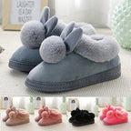 Comfortable Fashion Autumn Winter Cotton Slippers Rabbit Ear Home Indoor Slippers Winter Warm Shoes Womens Cute Plush Slippers Warm Indoor Slippers For Women Fleece Plush Bedroom Winter Boots Stevvex
