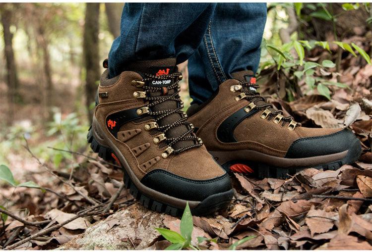 Comfortable Outdoor Waterproof Hiking Boots Men's Spring And Autumn Hiking Wear-Resistant Mountain Sports Boots Hunting Shoes High Waterproof Hiking Boots Outdoor Lightweight Mens Shoes Stevvex