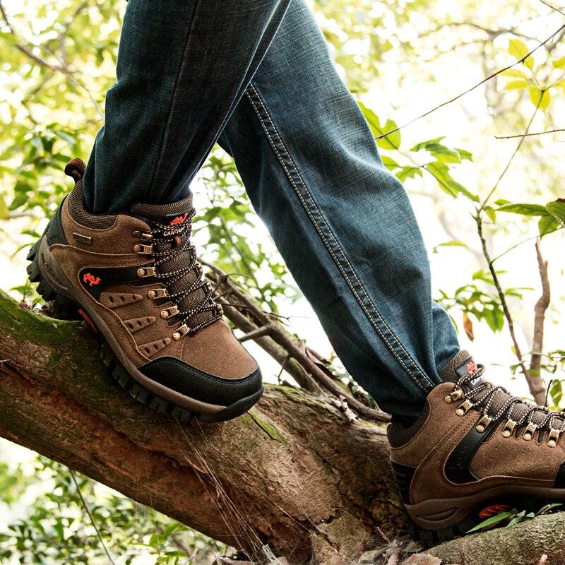 Comfortable Outdoor Waterproof Hiking Boots Men's Spring And Autumn Hiking Wear-Resistant Mountain Sports Boots Hunting Shoes High Waterproof Hiking Boots Outdoor Lightweight Mens Shoes Stevvex