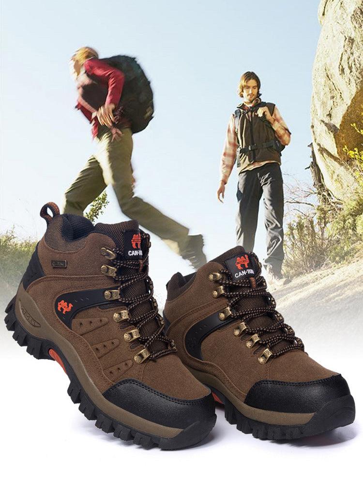 Comfortable Outdoor Waterproof Hiking Boots Men's Spring And Autumn Hiking Wear-Resistant Mountain Sports Boots Hunting Shoes High Waterproof Hiking Boots Outdoor Lightweight Mens Shoes Stevvex
