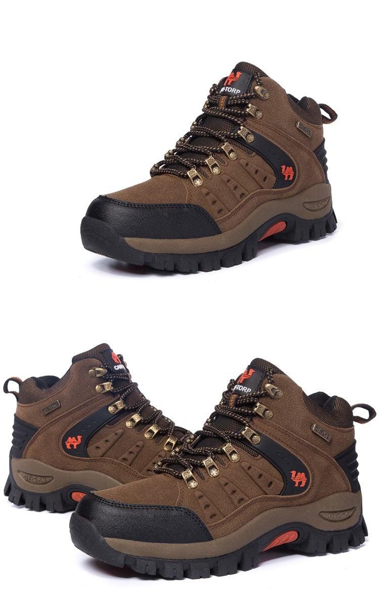Comfortable Outdoor Waterproof Hiking Boots Men's Spring And Autumn Hiking Wear-Resistant Mountain Sports Boots Hunting Shoes High Waterproof Hiking Boots Outdoor Lightweight Mens Shoes Stevvex