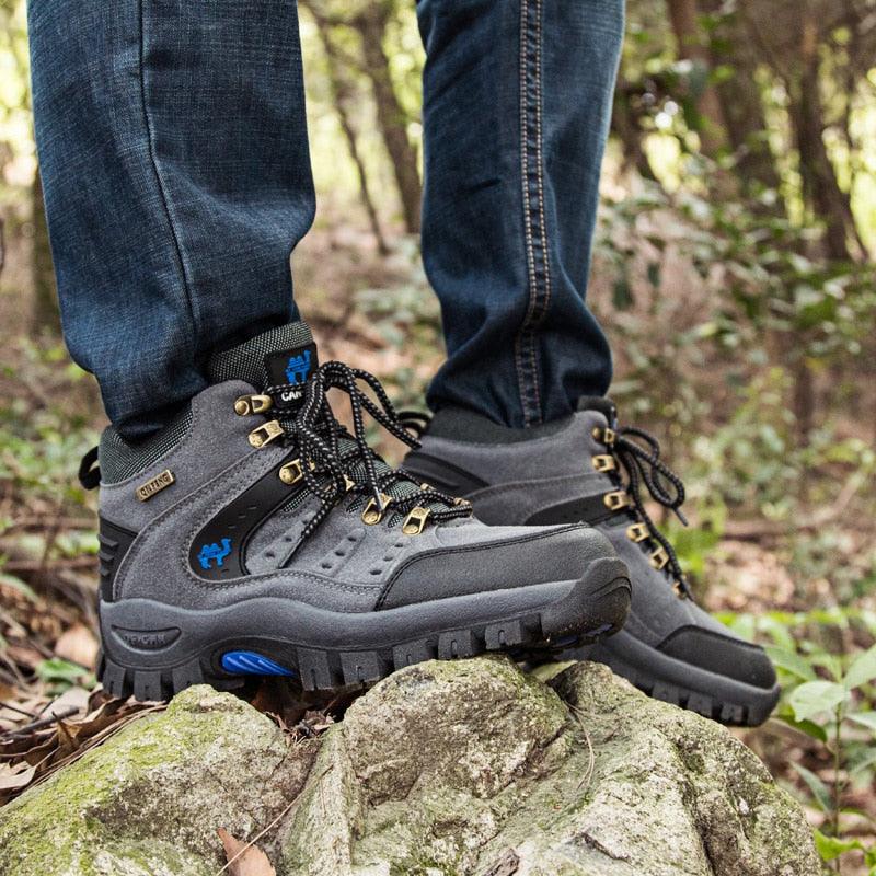 Comfortable Outdoor Waterproof Hiking Boots Men's Spring And Autumn Hiking Wear-Resistant Mountain Sports Boots Hunting Shoes High Waterproof Hiking Boots Outdoor Lightweight Mens Shoes Stevvex