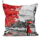 Comfortable Pillowcase Eiffel Tower Romantic Couple Pillowcase Valentine's Day Throw Pillow Covers Couple Romantic Kissing Under Eiffel Tower And Big Ben Decorative Pillow Case Cushion Cover Decorative Pillowcase