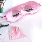 Comfortable Pink Silk Elegant Sleeping Mask Long Eyelash Sleeping Eye Mask Soft Sleeping Mask With Elastic Strap Breathable Lightweight Blindfold For Women Eye Cover Eyeshade With Luxury Bag Stevvex