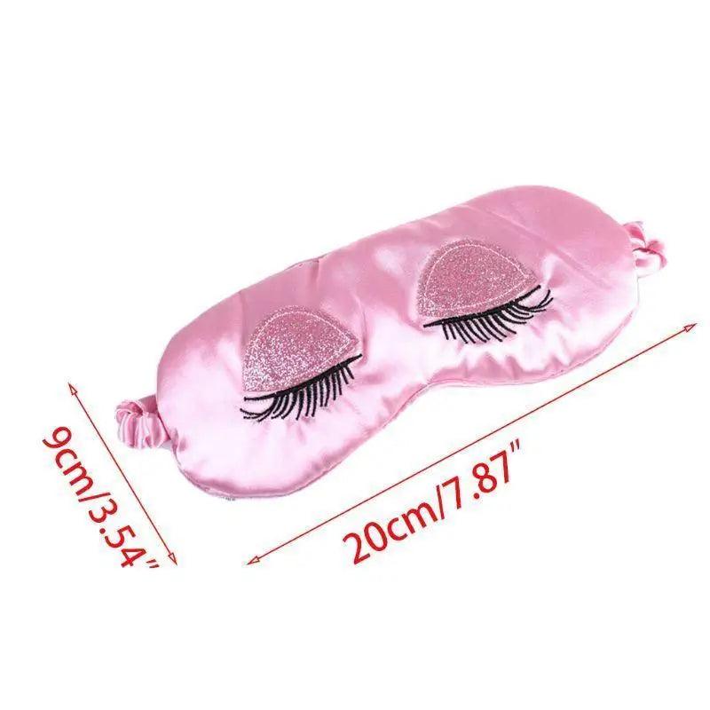 Comfortable Pink Silk Elegant Sleeping Mask Long Eyelash Sleeping Eye Mask Soft Sleeping Mask With Elastic Strap Breathable Lightweight Blindfold For Women Eye Cover Eyeshade With Luxury Bag Stevvex
