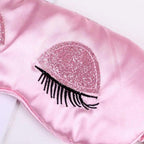 Comfortable Pink Silk Elegant Sleeping Mask Long Eyelash Sleeping Eye Mask Soft Sleeping Mask With Elastic Strap Breathable Lightweight Blindfold For Women Eye Cover Eyeshade With Luxury Bag Stevvex