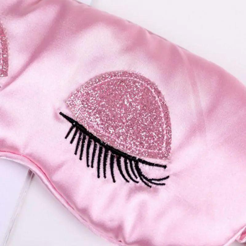 Comfortable Pink Silk Elegant Sleeping Mask Long Eyelash Sleeping Eye Mask Soft Sleeping Mask With Elastic Strap Breathable Lightweight Blindfold For Women Eye Cover Eyeshade With Luxury Bag Stevvex