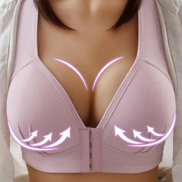 Comfortable Seamless Bra For Women Fashion Push Up Bras Wire Free Lingerie Full Cup Bralette Cotton Underwear Brassiere Front Closure Stevvex