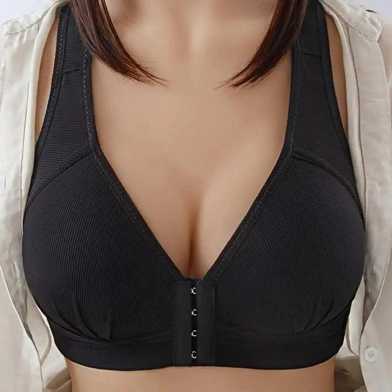 Comfortable Seamless Bra For Women Fashion Push Up Bras Wire Free Lingerie Full Cup Bralette Cotton Underwear Brassiere Front Closure Stevvex