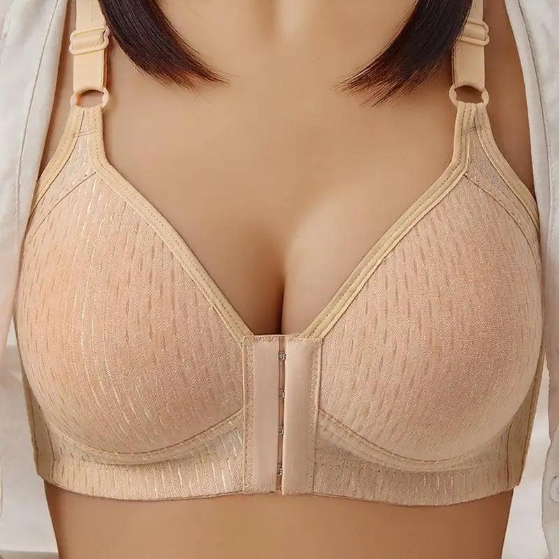 Comfortable Seamless Bra For Women Fashion Push Up Bras Wire Free Lingerie Full Cup Bralette Cotton Underwear Brassiere Front Closure Stevvex
