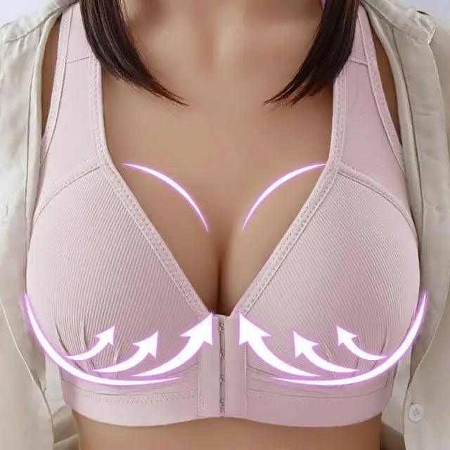 Comfortable Seamless Bra For Women Fashion Push Up Bras Wire Free Lingerie Full Cup Bralette Cotton Underwear Brassiere Front Closure Stevvex