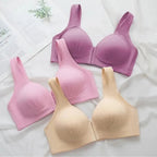 Comfortable Seamless Bra For Women Fashion Push Up Bras Wire Free Lingerie Full Cup Bralette Cotton Underwear Brassiere Front Closure Stevvex