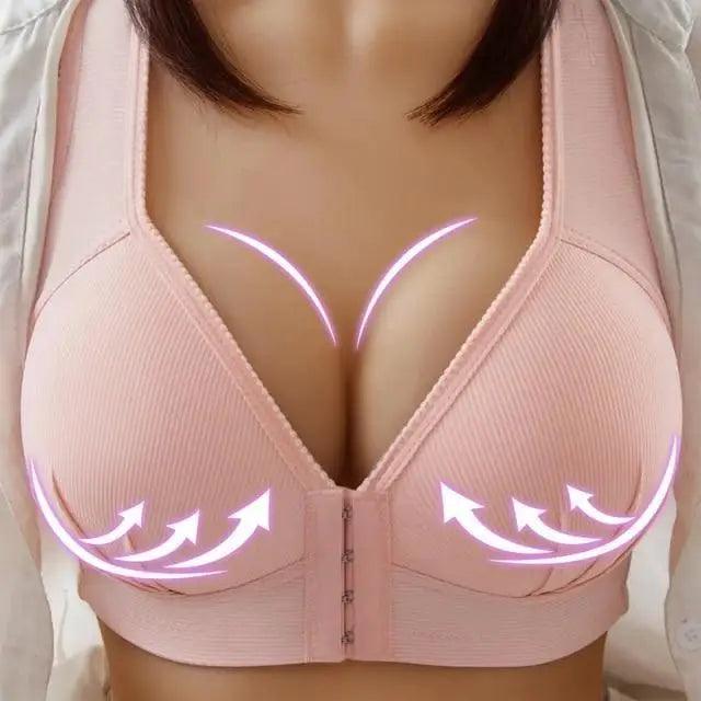 Comfortable Seamless Bra For Women Fashion Push Up Bras Wire Free Lingerie Full Cup Bralette Cotton Underwear Brassiere Front Closure Stevvex