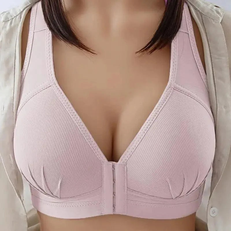 Comfortable Seamless Bra For Women Fashion Push Up Bras Wire Free Lingerie Full Cup Bralette Cotton Underwear Brassiere Front Closure Stevvex