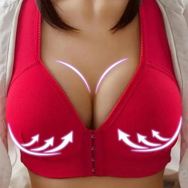 Comfortable Seamless Bra For Women Fashion Push Up Bras Wire Free Lingerie Full Cup Bralette Cotton Underwear Brassiere Front Closure Stevvex