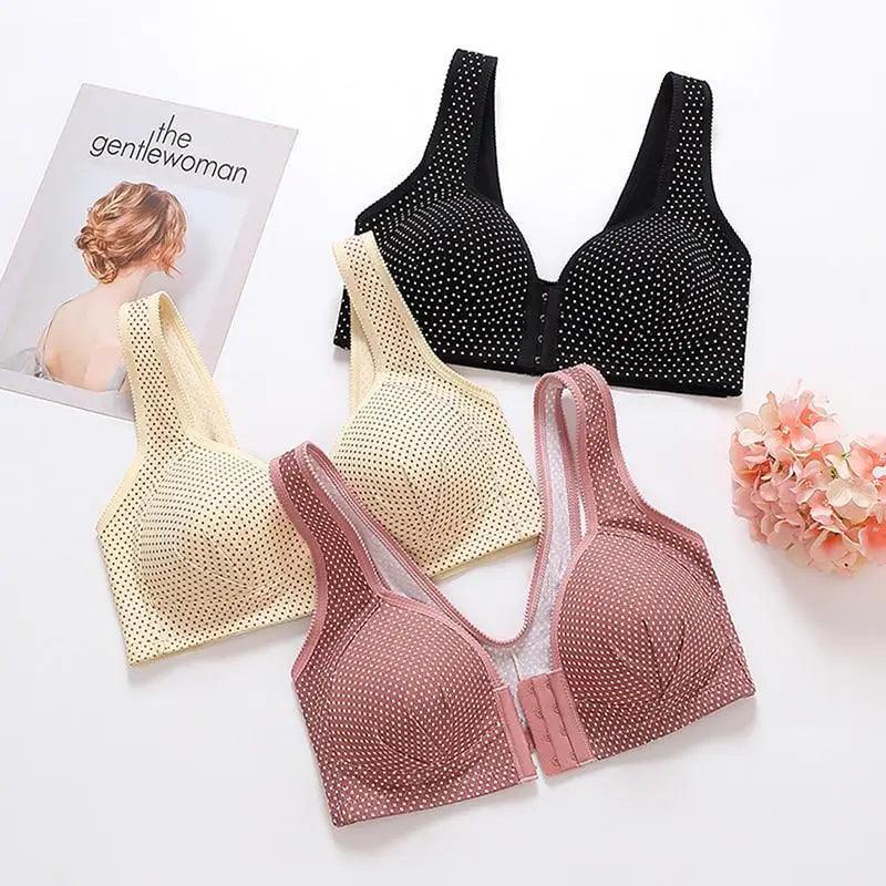 Comfortable Seamless Bra For Women Fashion Push Up Bras Wire Free Lingerie Full Cup Bralette Cotton Underwear Brassiere Front Closure Stevvex