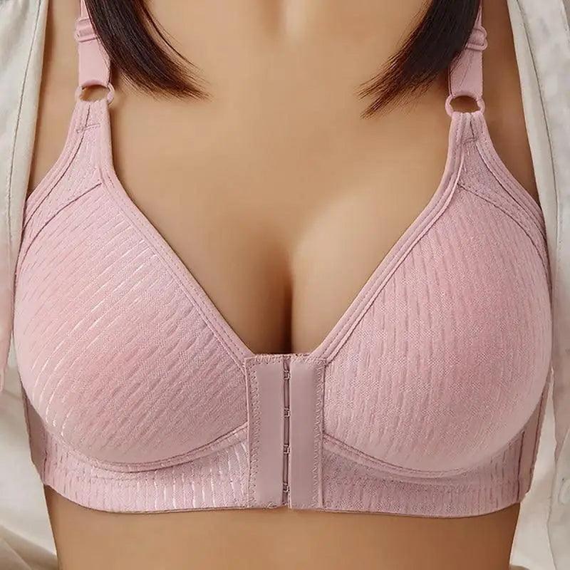 Comfortable Seamless Bra For Women Fashion Push Up Bras Wire Free Lingerie Full Cup Bralette Cotton Underwear Brassiere Front Closure Stevvex