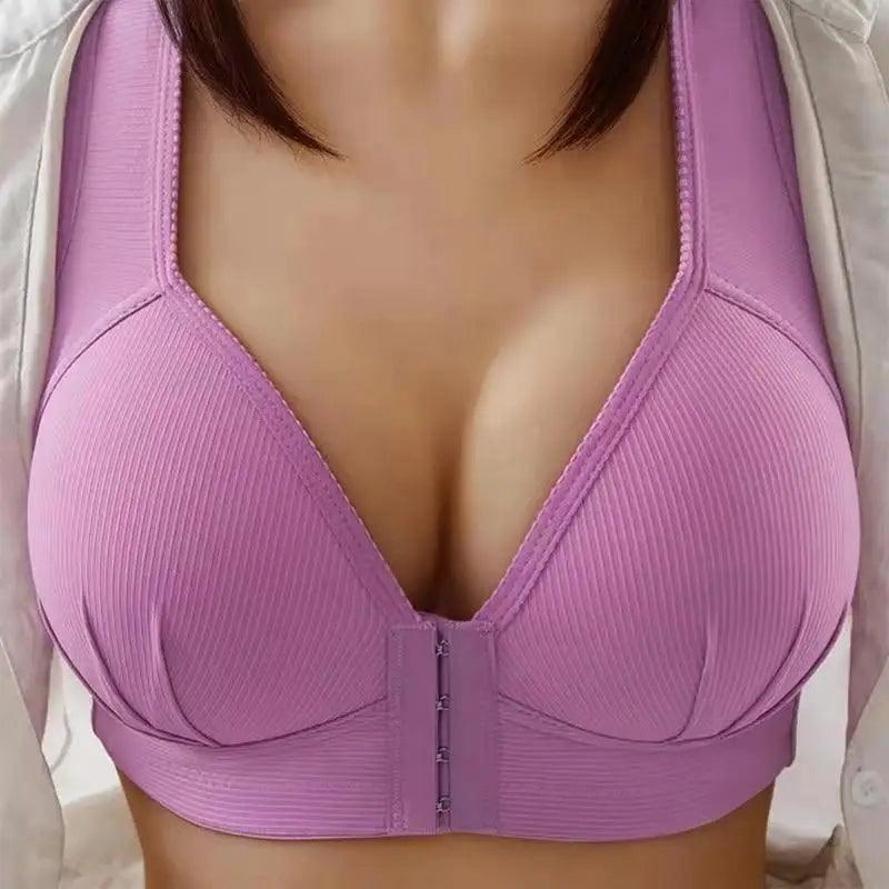 Comfortable Seamless Bra For Women Fashion Push Up Bras Wire Free Lingerie Full Cup Bralette Cotton Underwear Brassiere Front Closure Stevvex