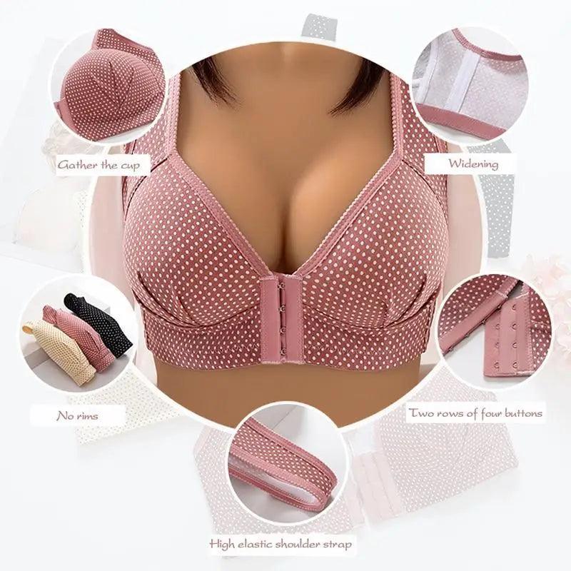 Comfortable Seamless Bra For Women Fashion Push Up Bras Wire Free Lingerie Full Cup Bralette Cotton Underwear Brassiere Front Closure Stevvex