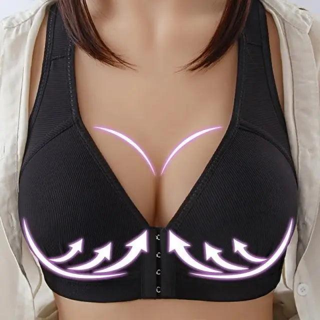 Comfortable Seamless Bra For Women Fashion Push Up Bras Wire Free Lingerie Full Cup Bralette Cotton Underwear Brassiere Front Closure Stevvex