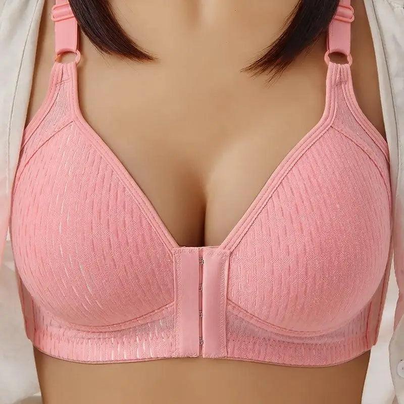 Comfortable Seamless Bra For Women Fashion Push Up Bras Wire Free Lingerie Full Cup Bralette Cotton Underwear Brassiere Front Closure Stevvex