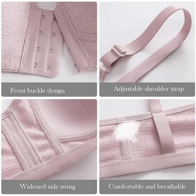 Comfortable Seamless Bra For Women Fashion Push Up Bras Wire Free Lingerie Full Cup Bralette Cotton Underwear Brassiere Front Closure Stevvex