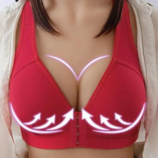 Comfortable Seamless Bra For Women Fashion Push Up Bras Wire Free Lingerie Full Cup Bralette Cotton Underwear Brassiere Front Closure Stevvex