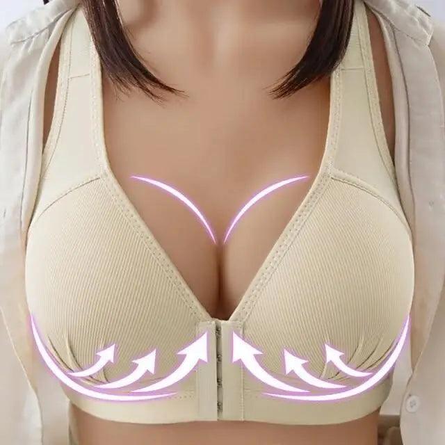Comfortable Seamless Bra For Women Fashion Push Up Bras Wire Free Lingerie Full Cup Bralette Cotton Underwear Brassiere Front Closure Stevvex