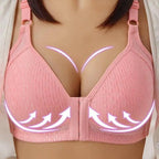 Comfortable Seamless Bra For Women Fashion Push Up Bras Wire Free Lingerie Full Cup Bralette Cotton Underwear Brassiere Front Closure Stevvex