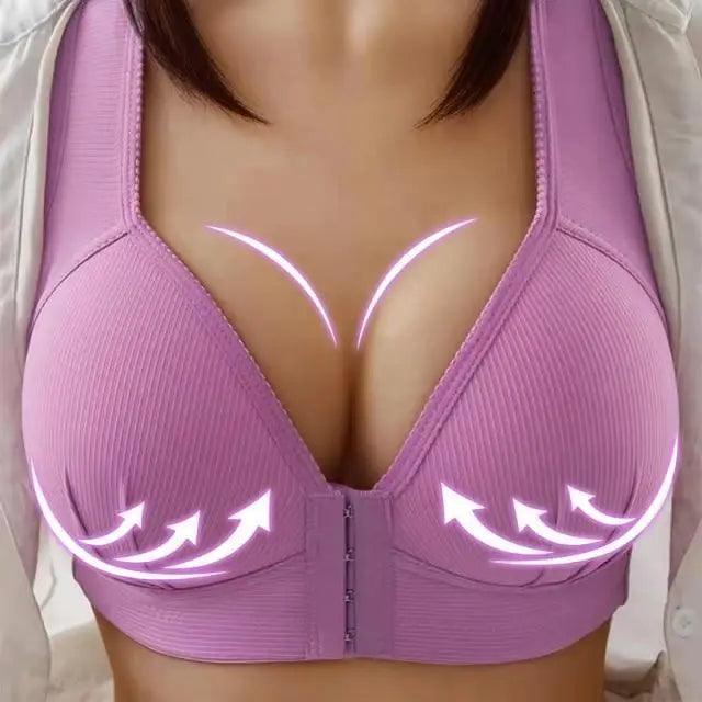 Comfortable Seamless Bra For Women Fashion Push Up Bras Wire Free Lingerie Full Cup Bralette Cotton Underwear Brassiere Front Closure Stevvex