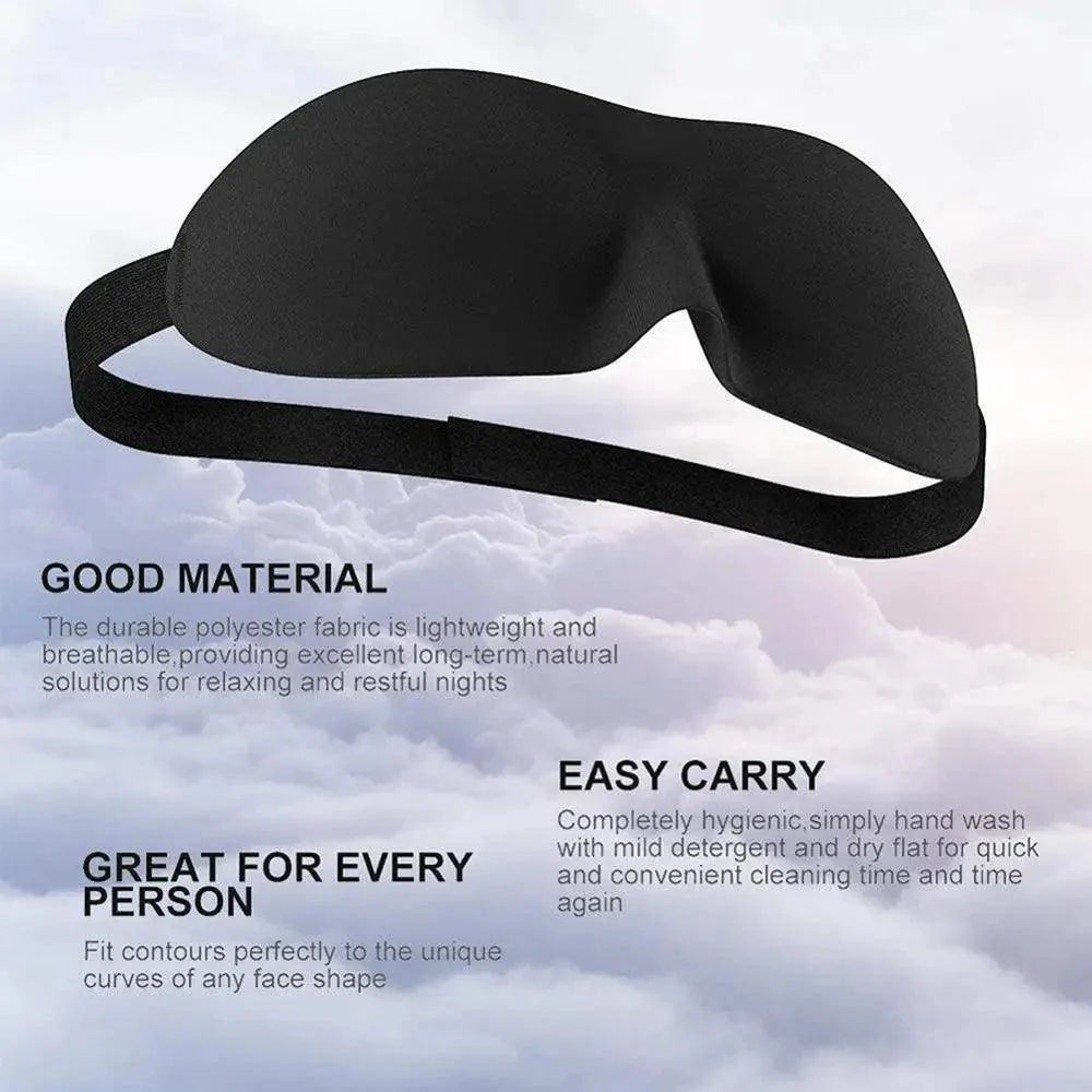 Comfortable Sleep Mask Natural Sleeping Adjustable Eye Mask Lightweight Cover Eye Patch Unisex Blindfold Travel Mask Stevvex