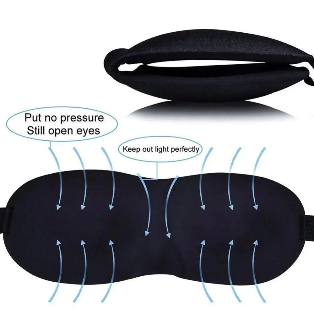 Comfortable Sleep Mask Natural Sleeping Adjustable Eye Mask Lightweight Cover Eye Patch Unisex Blindfold Travel Mask Stevvex