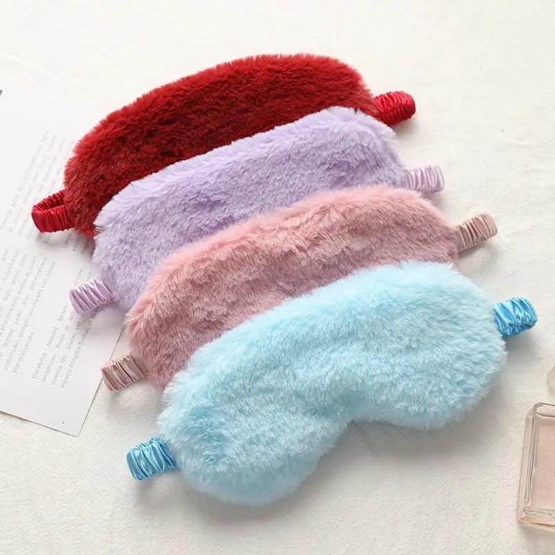 Comfortable  Sleeping Mask Sleeping Blindfold Soft Plush Eye Masks Cute Plush Mask Eye Patch Excellent Gift For Travelers Stevvex