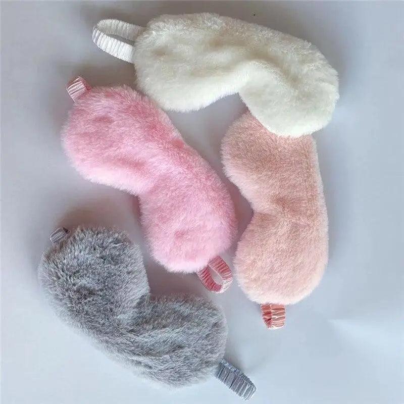 Comfortable Soft Plush Sleep Eye Mask Sleeping Masks Night Eyeshade Women Traveling Eye Patch Cute Design Cozy Fluffy Eye Mask Stevvex