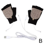 Comfortable Warm USB Heating Winter Gloves Hand Warmers Fingerless Mittens Hand Laptop Half Electric Heating Gloves Soft Hands Warmer Stevvex