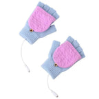 Comfortable Warm USB Heating Winter Gloves Hand Warmers Fingerless Mittens Hand Laptop Half Electric Heating Gloves Soft Hands Warmer Stevvex