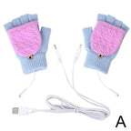Comfortable Warm USB Heating Winter Gloves Hand Warmers Fingerless Mittens Hand Laptop Half Electric Heating Gloves Soft Hands Warmer Stevvex