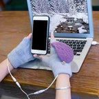 Comfortable Warm USB Heating Winter Gloves Hand Warmers Fingerless Mittens Hand Laptop Half Electric Heating Gloves Soft Hands Warmer Stevvex