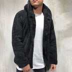 Comfortable Winter Unisex Jacket Fluffy Thick Warm Jacket Long Sleeve Hooded Coat Soft Coat Jacket Warm Casual Button Jacket Elegant Modern Autumn Plush Buttons Closure Thick Men Coat For Outdoor Stevvex