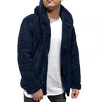 Comfortable Winter Unisex Jacket Fluffy Thick Warm Jacket Long Sleeve Hooded Coat Soft Coat Jacket Warm Casual Button Jacket Elegant Modern Autumn Plush Buttons Closure Thick Men Coat For Outdoor Stevvex