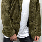 Comfortable Winter Unisex Jacket Fluffy Thick Warm Jacket Long Sleeve Hooded Coat Soft Coat Jacket Warm Casual Button Jacket Elegant Modern Autumn Plush Buttons Closure Thick Men Coat For Outdoor Stevvex