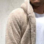 Comfortable Winter Unisex Jacket Fluffy Thick Warm Jacket Long Sleeve Hooded Coat Soft Coat Jacket Warm Casual Button Jacket Elegant Modern Autumn Plush Buttons Closure Thick Men Coat For Outdoor Stevvex