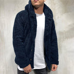 Comfortable Winter Unisex Jacket Fluffy Thick Warm Jacket Long Sleeve Hooded Coat Soft Coat Jacket Warm Casual Button Jacket Elegant Modern Autumn Plush Buttons Closure Thick Men Coat For Outdoor Stevvex