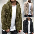 Comfortable Winter Unisex Jacket Fluffy Thick Warm Jacket Long Sleeve Hooded Coat Soft Coat Jacket Warm Casual Button Jacket Elegant Modern Autumn Plush Buttons Closure Thick Men Coat For Outdoor Stevvex