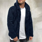 Comfortable Winter Unisex Jacket Fluffy Thick Warm Jacket Long Sleeve Hooded Coat Soft Coat Jacket Warm Casual Button Jacket Elegant Modern Autumn Plush Buttons Closure Thick Men Coat For Outdoor Stevvex