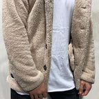 Comfortable Winter Unisex Jacket Fluffy Thick Warm Jacket Long Sleeve Hooded Coat Soft Coat Jacket Warm Casual Button Jacket Elegant Modern Autumn Plush Buttons Closure Thick Men Coat For Outdoor Stevvex