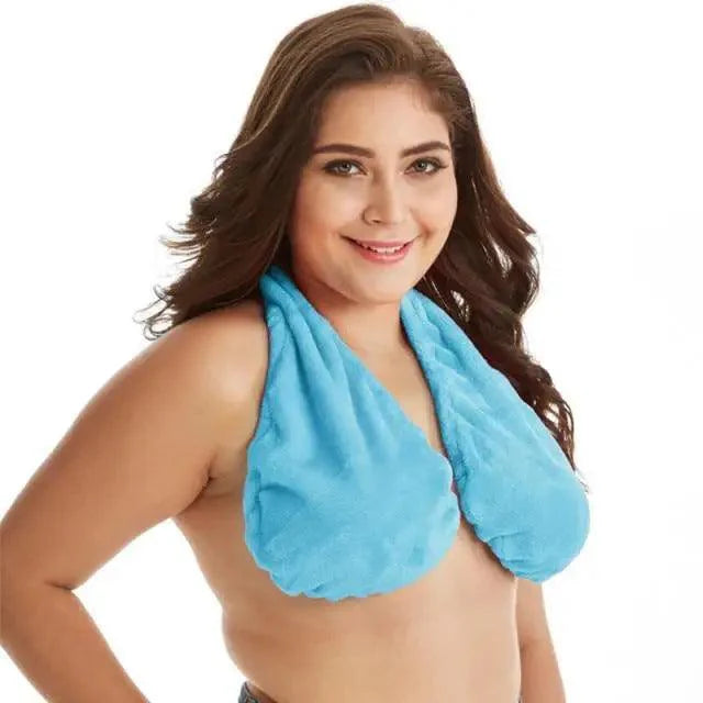Comfortable Women Towel Bra Chest Hanging Neck Wrapped Big Bra Breastfeeding Lightweight Ladies Towel Bra Stevvex