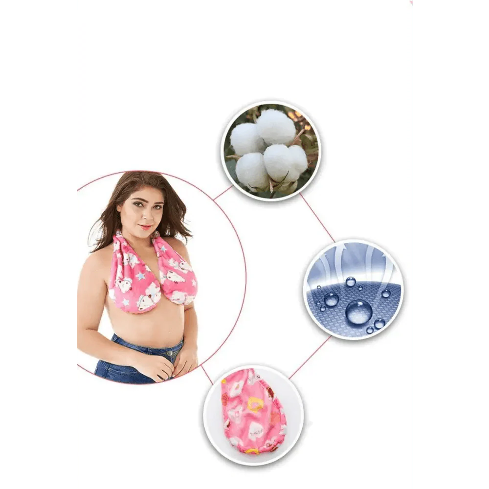 Comfortable Women Towel Bra Chest Hanging Neck Wrapped Big Bra Breastfeeding Lightweight Ladies Towel Bra Stevvex